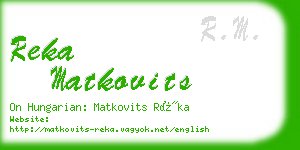 reka matkovits business card